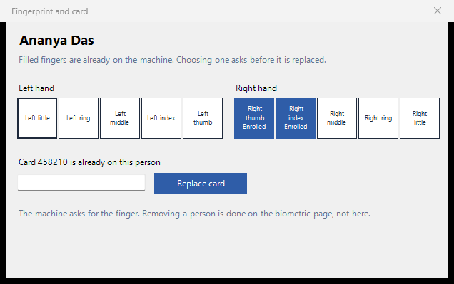 Fingerprint and card
